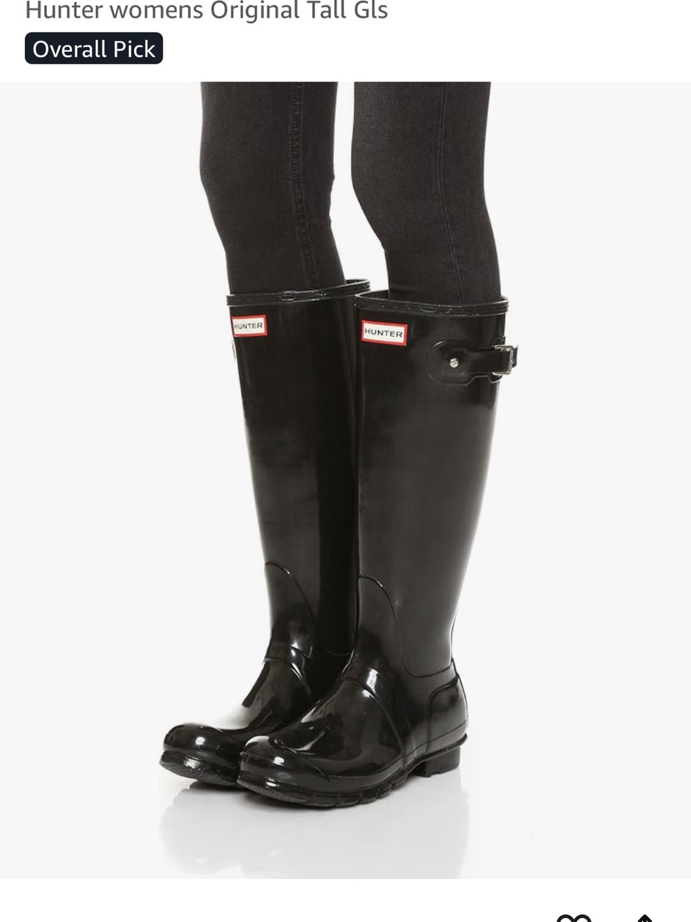 Hunter Gloss Tall Waterproof Rain Boots in Black